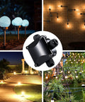 Outdoor IP66 Waterproof Junction Box Kit Of 4 With 3 Way Cable Connectors For 6mm To 10.2mm Cables with LED and landscape lighting.