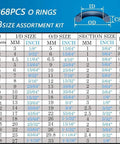 Go To 1000 Piece O Ring Kit With 18 Sizes And 18 Size Rubber Washers For Plumbing chart with sizes and quantities