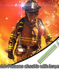 Firefighter with SCBA mask using 4 Pack Quick Release Shackle Set With Reflective Handles For Firefighter SCBA Masks in action