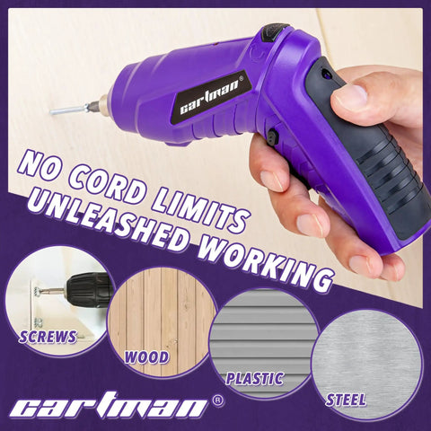 149 Piece Tool Set With Purple Cordless Screwdriver For Home DIY Projects In A Sturdy Household Tool Box Hand Tool Kit