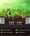 Cross-section of Two Pack Raised Garden Beds, 8 By 4 By 1 Foot, Galvanized Oval Metal Planter Boxes For Outdoor Use, showing open-ended base.