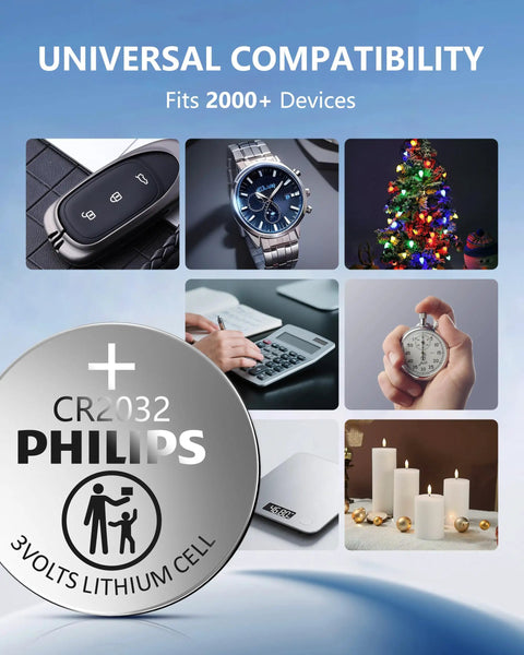 CR2032 3V Lithium Coin Cell Battery 50 Pack for Smart Home Gear and Remote Controls image with universal compatibility, fits 2000+ devices.