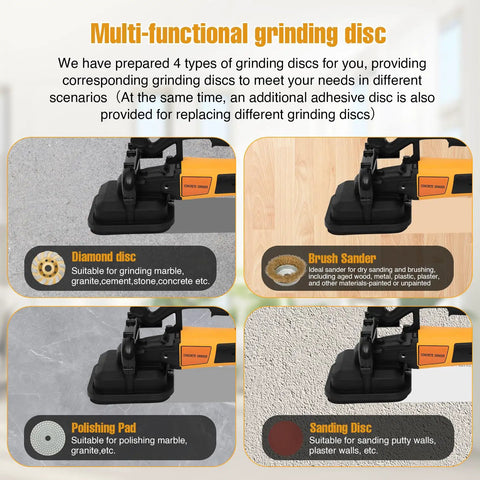 Professional 4 Head Concrete Floor Grinder With 3800W Shop Muscle And Adjustable Speed Dial showcasing four grinding discs.