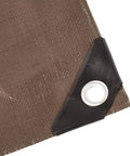 Corner of Heavy Duty Black Poly Waterproof Tarp 8 Ft By 10 Ft Four Pack Durable Tough As Nails with Grommet Detail