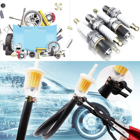 Spring Hose Clamp Kit With 121 Pieces 6 To 22mm Assortment Set Swivel Flat Band Fuel Hose Clamp Plier Silicone Vacuum Hose Clip Action Pipe Clamp For Low Pressure Air Lines Durable 65Mn Steel Construction, hose clamp plier on hose with metal clips