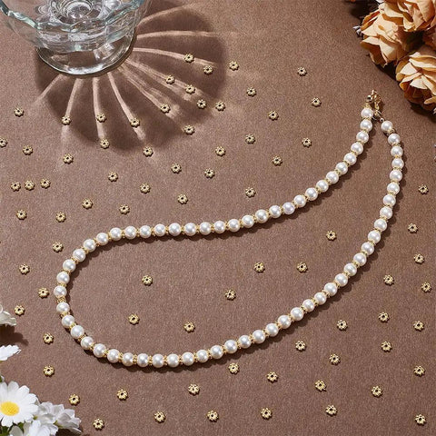 1000 Piece Shiny Gold Daisy Spacer Beads 5mm Blossom Charms Secure Fit For 1Mm Hole Size Top Tier Jewelry Crafting Essential To Level Up Any DIY Necklace Bracelet Project Zero Hassle Guaranteed