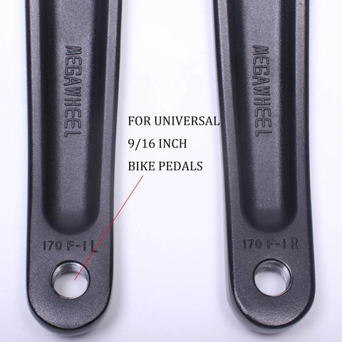 Square Hole Bike Crank Arms Set 170Mm for Ebike Mid Mounted Motors, heavy duty forged 6061 alloy shown from top view