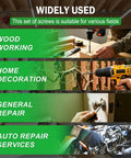 Heavy Duty Wood Screw Set Built To Last And Tough As Nails In Black Carbon Steel With Self Tapping Tips M2 M3 M4 Sizes Phillips Pan Head And Flat Head Rust Resistant Electrophoretic Finish For Harsh Environments. for woodworking and repair