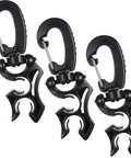 Three Pack Scuba Dive Hose Clips With Snap Hook Buckles For Snorkeling And Gear Setup Heavy Duty 304 Stainless Steel Arm Holds Up To Two Hoses Black