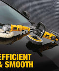 Beast Mode Heavy Duty Corded Car Buffer Polisher, 7 Inch To 9 Inch Dual Size resting on a car hood for high gloss finish detailing