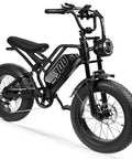 All Terrain Electric Fat Tire Dirt Bike For Adults And Teens With 35 MPH Top Speed 1500W Peak Motor 52V 20.8Ah Removable Battery 7 Speed Gears 20x4.0 Fat Tires For City Beach Snow And Trail Riding That Crushes Any Terrain black color side view