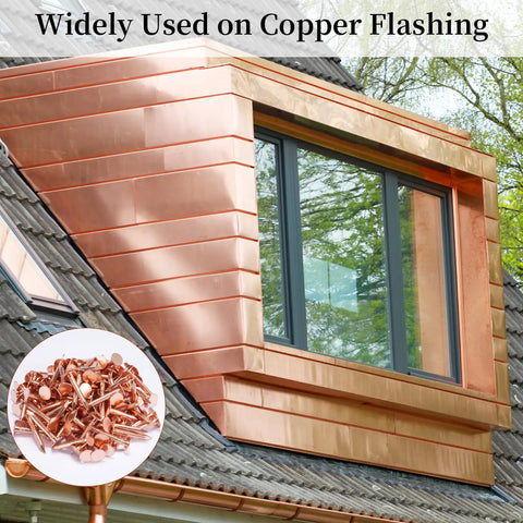 120 Pcs Copper Nails 1 Inch With 1/16 Inch Drill Bit 99.95 Percent Pure Copper Roofing Nails For Roof Repair Slate Spikes