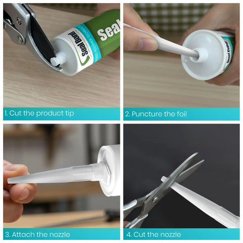 Step-by-step guide to applying Gutter Sealant For Aluminum Gray And White, Durable Professional Grade Sealant For Gutters, Seams, And Downspouts