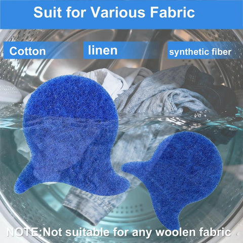 6-Piece Laundry Pet Hair Remover Set Reusable Dog And Cat Hair Cleaner For Clothes And Washing Machines, fish tail blue design