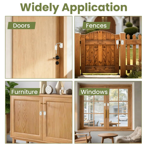 Image showing 4 Inch Sliding Door Loop Lock With 90/180 Degree Install on doors, fences, furniture, and windows.