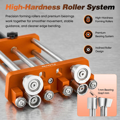 Top Notch Two Station Sheet Metal Bender With No Sweat Pull Rod Depth Control And Portable Rolling Stand For Slick Precise Creases That Run Flawless Everyday