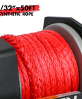 2500lbs 12V Electric Winch With Integrated Remote Control And Control Box For ATV UTV Boat Trailer Nylon Synthetic Rope 5/32 x 50ft