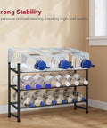 Expandable Three Tier Shoe Rack For Closet And Entryway, Adjustable From 28 To 41 Inches, holds water bottles in garage