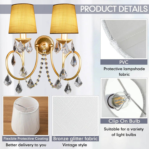 Pack Of 10 White Linen Barrel Lamp Shades For Chandeliers And Table Lamps 4 Inch Top Diameter 5 Inch Bottom Diameter