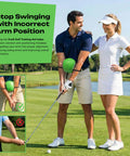 Golf Training Aid Ball Between Arms For Posture Fix And Alignment used by golfer for arm connection on the course