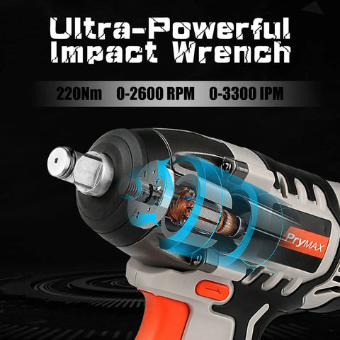 Cordless Impact Wrench With Half Inch Chuck For Bustin Bolts And Quick Work, 20V Power Tool Delivers 2600 RPM And 0 To 3300 IPM