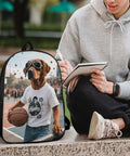 Cool Dog With Sunglasses Backpack For Men And Women Durable 600D Polyester Bookbag Lightweight 17 Inch Laptop Daypack