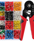 Pro 2120 PCS Ferrule Crimping Tool Kit With Self Adjustable Ratchet Pliers And Wire Terminals For AWG 23 To 7 Insulated Connectors, kit with crimper and color-coded ferrules