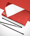 Warning Flag With Removable Stiffening Pole 20x24 Inches Red and White Nylon Dive Flag For Scuba Gear Spearfishing Freediving