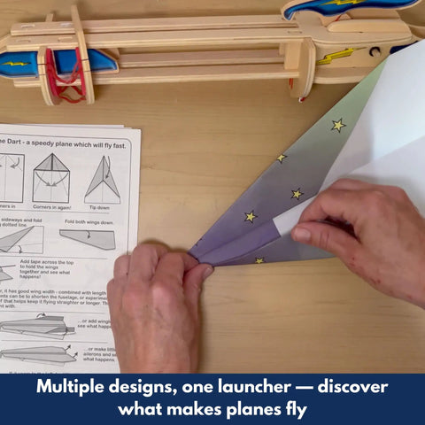Paper Airplane Launcher STEM Kit For Kids Teens And Adults A Hands On Engineering Project That Lets You Build A Wooden Launcher In About 60 Minutes And Fly Custom Planes While Learning Science, wooden launcher and paper plane folding guide