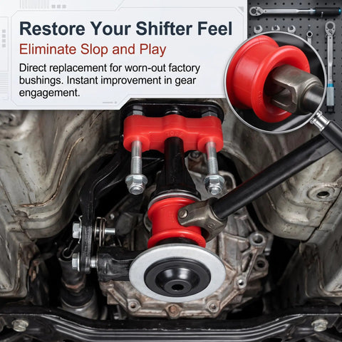 Shifter Bushing Kit And Shift Linkage Hardware Pin Clip For Honda B Series Swaps Compatible With Civic CRX And Acura Integra Multicolored Performance Upgrade For Crisp Shifts And Swap Ready Plug And Play Fit installed on shift linkage