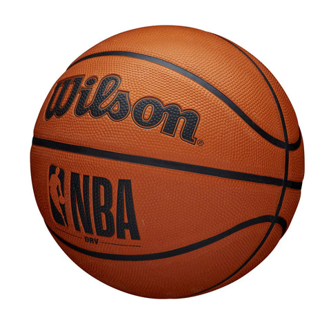 Official DRV Series Basketball 27.5 Inch Size 5 In Brown With Rugged Outdoor Cover And NBA Branding Ultra Grip Ball close-up
