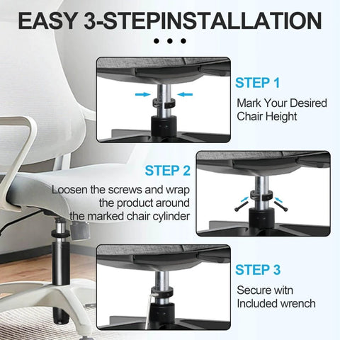Heavy Duty Gas Lift Cylinder Replacement For Office And Gaming Chairs, Universal Fit Black Pneumatic Piston, Easy Install Steps