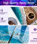All In One 82 Oz Epoxy Resin Kit With 15 Pigments And 15 Mica Colors for ocean-like resin art on surfaces, showing high quality finish.