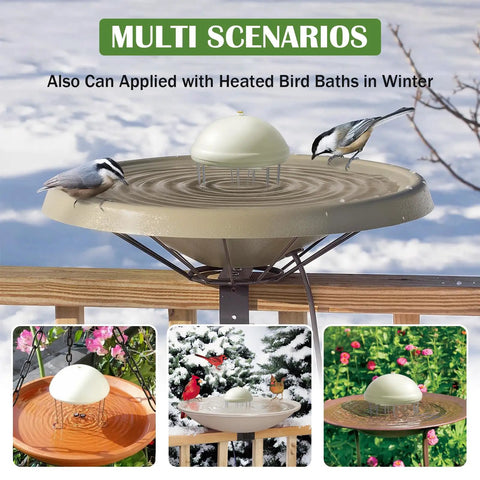 Bird Bath Water Circulator Pump For Outdoor Use, Battery Powered Water Agitator With Quiet, Energy Saving Switch