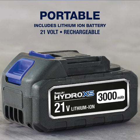 21V lithium-ion battery for Portable Cordless Pressure Washer With Turbo Jet Power 350 PSI 21V Battery 6 In 1 Nozzle