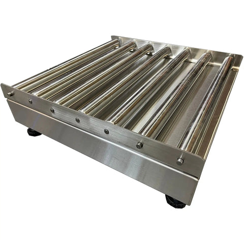 Heavy Duty Roller Top Bench Scale 18 X 18 Inches 500 Lb Capacity NTEP Legal metal platform with rollers for easy box sliding.