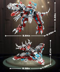 2 In 1 Dinosaur Mech Building Kit With 422 Pieces, Transform From Fierce Dino To Jet, Mech in dinosaur and jet forms