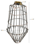 Sharp Bronze Metal Wire Cage Guard For Pendant Lamps With Badass Build Quality And Fly Design No Sweat Setup For Creative Lighting Projects And Chic Ceiling Lamp Shields, 14-inch height, open wire design.