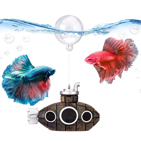 betta fish tank accessory submarine HyzaPhix Resin Hollow Decorations Aquarium Shrimp Hideout Aquarium Ornament Hiding Cave Shelter for Shrimp Lizards Hideaway Decor (Submarine) : Pet Supplies 37 17 13 cm. Betta Fish Tunnel Hammock, Betta