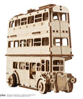Knight Bus 3D Puzzle With 268 Pieces And 7.7 Inch Build Size Transformable Triple Decker Design, spring-powered wooden model
