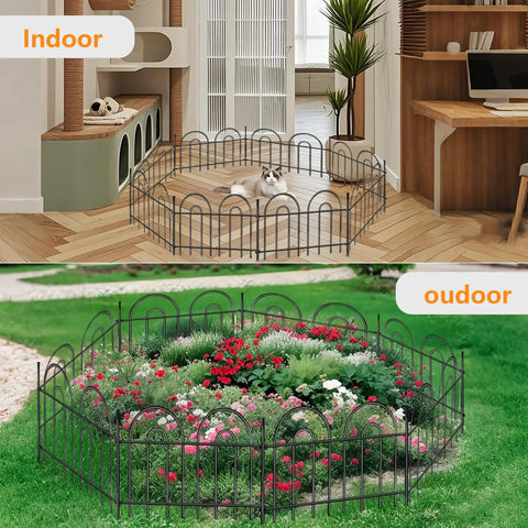 Super Sturdy No Dig Animal Barrier Fence Panels for Dogs and Rabbits 45 Feet Long with 32 Rustproof Metal Arched Sections indoor and outdoor use