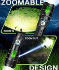 Ultra Bright LED Flashlight That Lights Up The Night With A Rechargeable Battery And Zoomable Beam 5 Modes Waterproof Tactical Light zoomable design