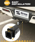 Rear view of vehicle with Two And A Half Inch To Two Inch Hitch Reducer And Receiver Adapter For Two Inch Accessories Extender Heavy Duty Carbon Steel With Five Eighth Inch Pin And Clip Included installed.
