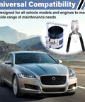 Universal Premium Piston Ring Compressor And Heavy Duty Installation Pliers For Domestic And Import Engine Builds near a car on a road.