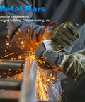 Worker using grinder on Two Pack 1018 Carbon Steel Rods, 1 Inch Diameter, 12 Inch Length, Polished Round Steel Bars For Shafts