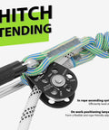 Slack Tending Pulley Kit For Doubled Rope Climbing DDRT System With Friction Hitch VT Prusik on a rope with carabiner and pulley