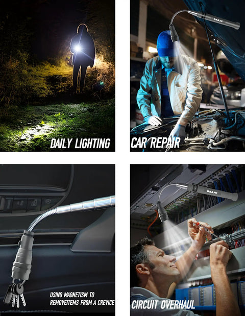 Telescoping Magnetic Pickup Tool With Three LED Lights, Pocket Clip Magnet Flashlight, Handy DIY Gadget For Men And Women, Great Gift For Dad Husband Son Or Wife, Cool Gadget Stocking Stuffer For 2025
