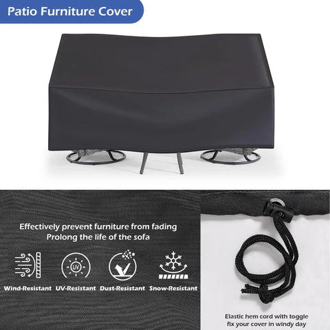 Patio Furniture Cover on Three Piece Outdoor Patio Set With 360 Degree Swivel Rocking Chairs And Rattan Side Table In Grey Wicker