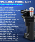 Camshaft Position Sensor For 3.6L V6 Engines In 2011 Through 2020 Dodge Chrysler Jeep And Ram Vehicles Including 200 300 Town And Country Challenger Charger Durango Grand Caravan Journey Avenger Grand Cherokee Wrangler And Ram 1500 shown with compatible model list