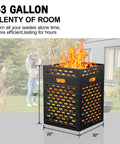 Heavy Duty 63 Gallon Burn Barrel Fire Pit For Outdoors 30 Inch Incinerator Barrel Burn Cage with Flames, Weather Resistant